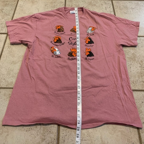 Delta Pro Weight XL "Chicken Comb Styles" T-Shirt Poultry Rooster Hen Farmer Tee - Picture 5 of 5